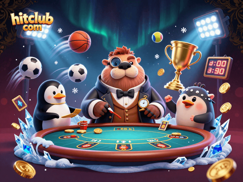 Experience thrilling poker action at hitclub com with unique characters in a lively underwater scene.