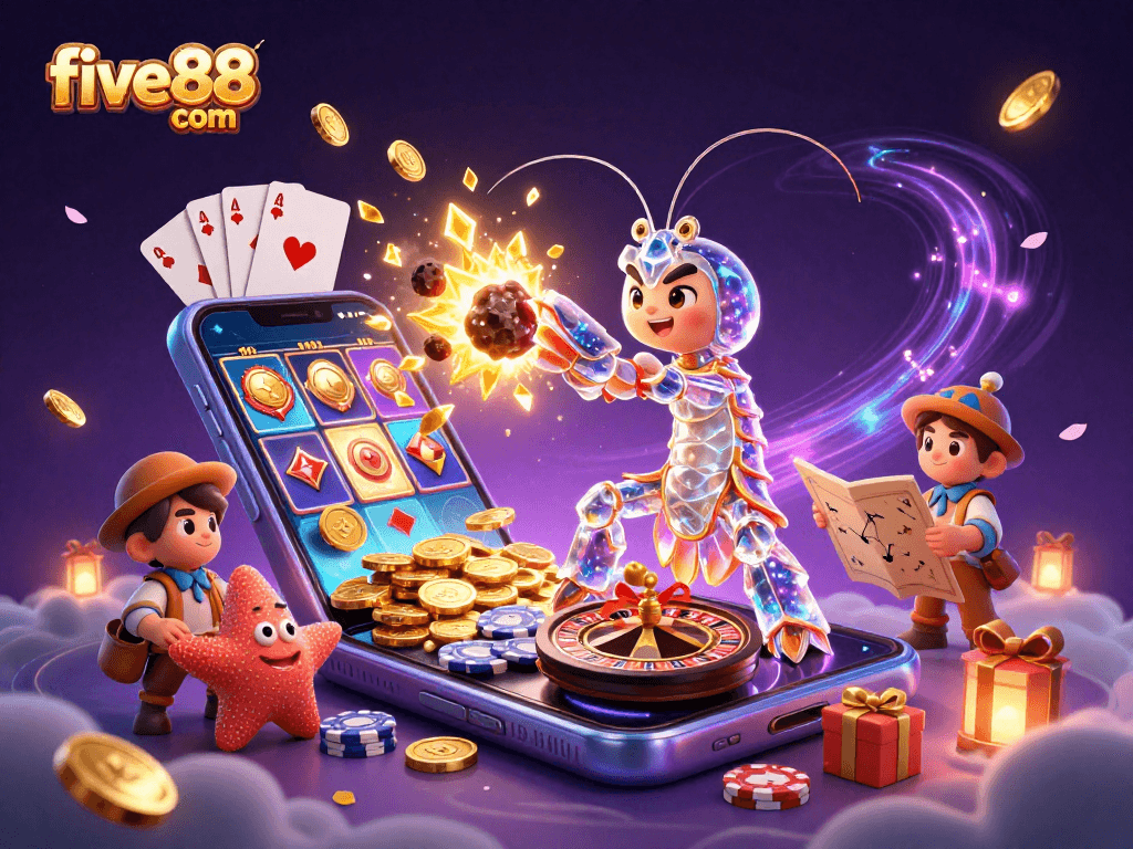 Experience excitement at five88 com as the mantis shrimp battles an asteroid bursting with treasures.