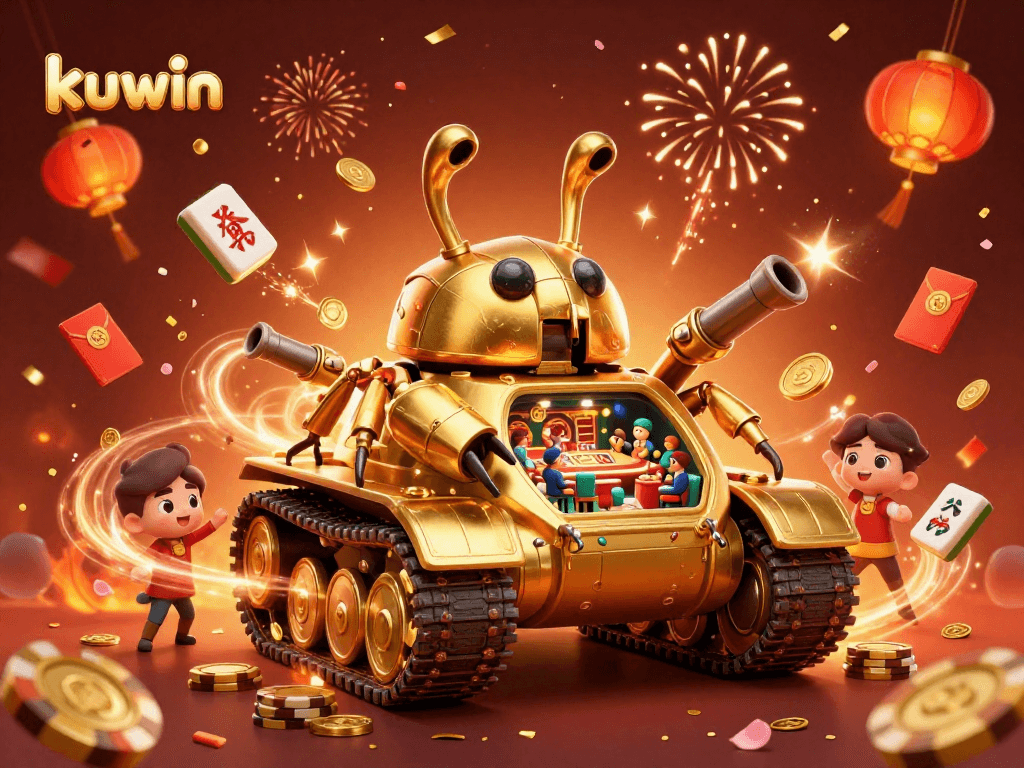 Enter the thrilling world of kuwin as a golden beetle tank reveals a miniature casino bursting with winning excitement.