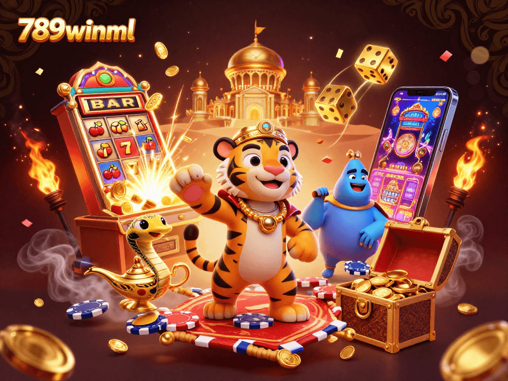 Join the excitement at 789winml with a jackpot explosion in this vibrant casino-themed illustration.