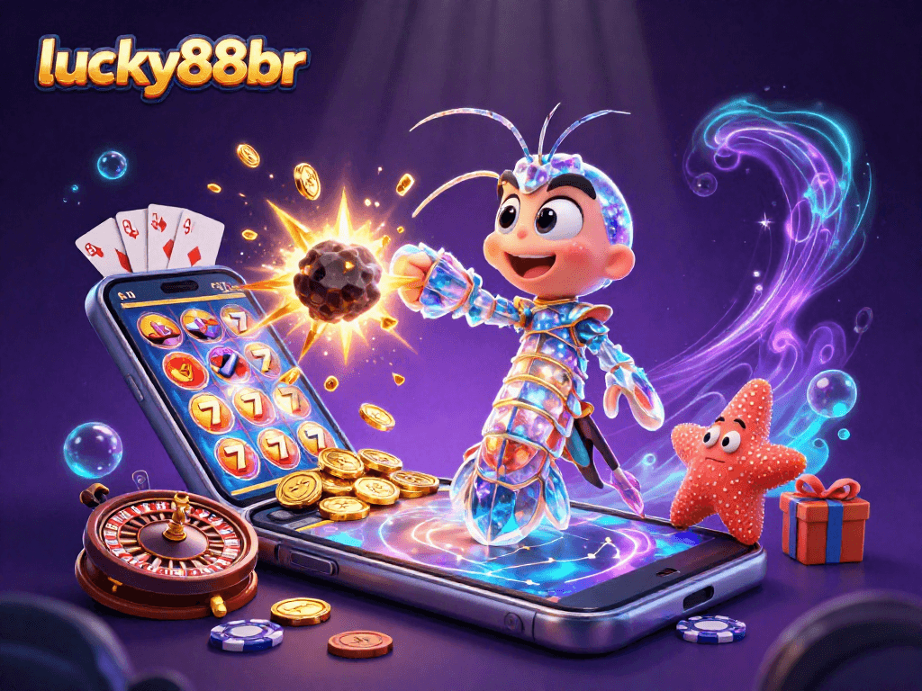 Experience thrilling wins with lucky88br's vibrant slot game scene featuring stunning 3D illustrations.