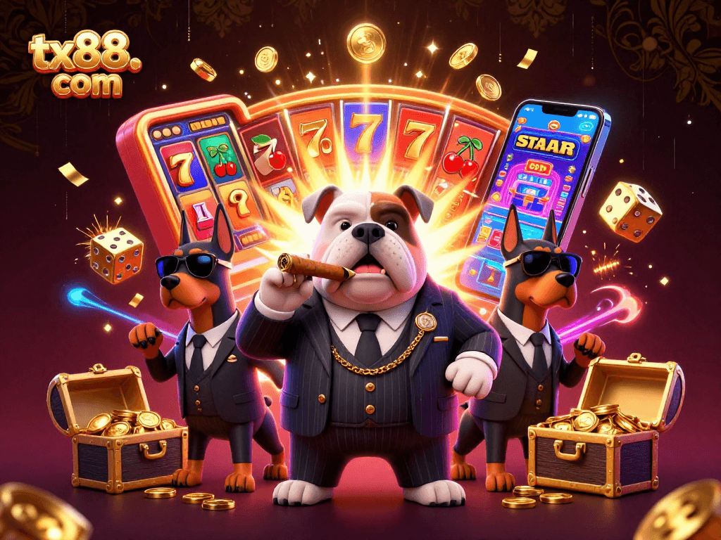 Experience thrilling gameplay at tx88. com with the mafia boss bulldog and dynamic casino elements.