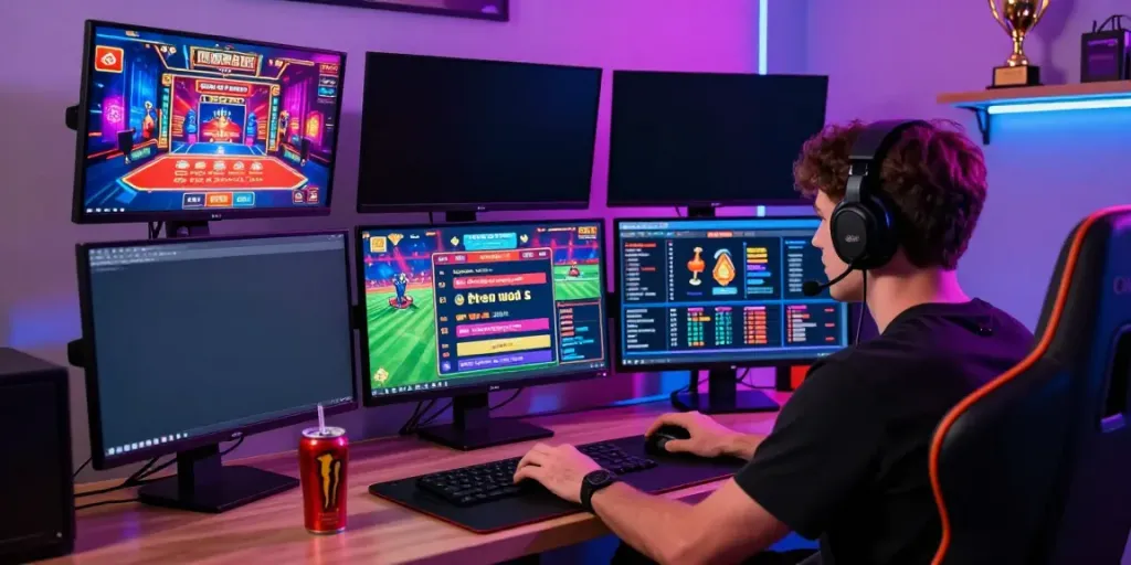 Engaged player at desktop with Link zbet betting options displayed.