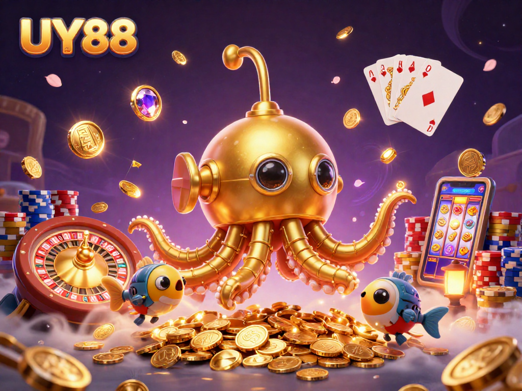 Win big with UY88's golden kraken surfacing in a sea of riches and thrilling casino games!