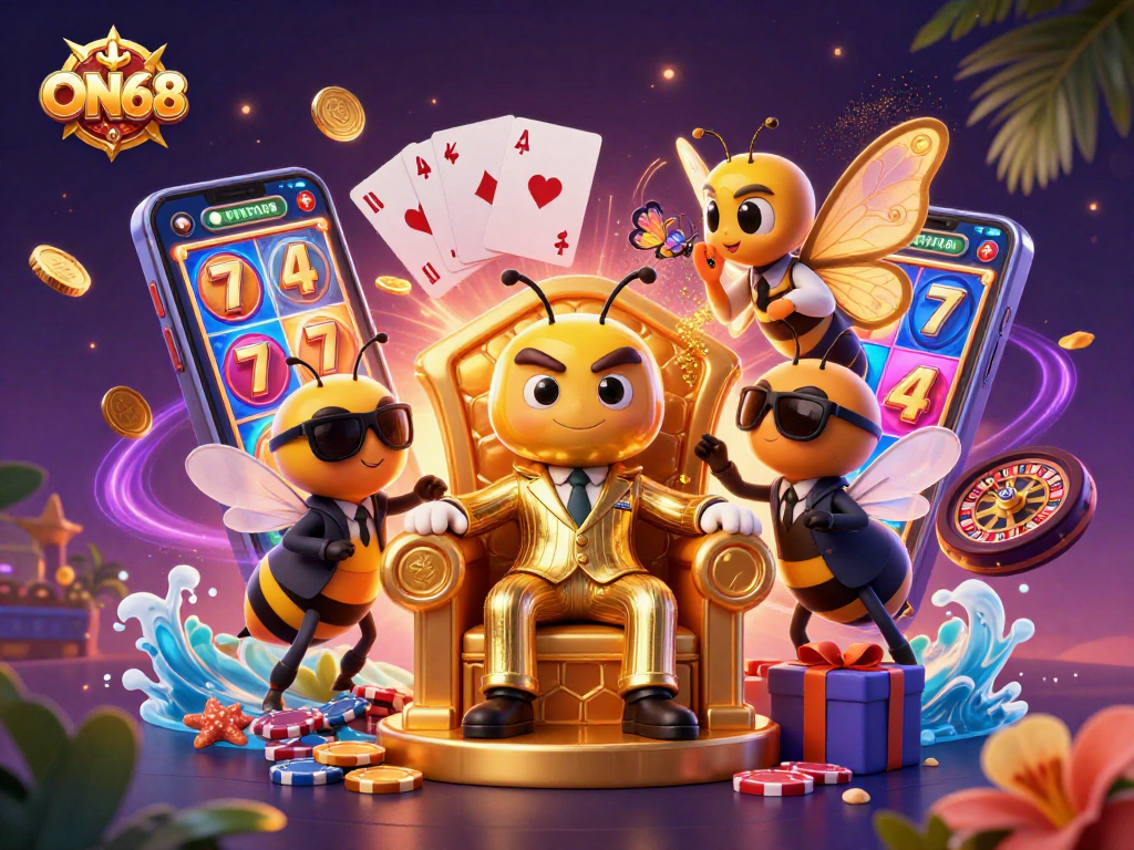 Experience thrilling gameplay at ON68 with immersive 3D casino action featuring vibrant slot games and charismatic characters.