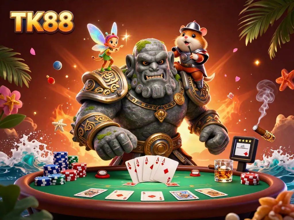 Experience thrilling gameplay with TK88's vibrant casino scene featuring engaging characters and elements.