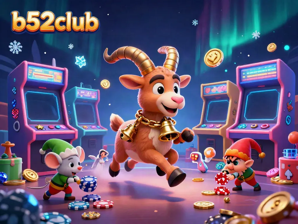 Engage with thrilling games at b52club's festive horror casino, featuring playful characters and dynamic gaming elements.