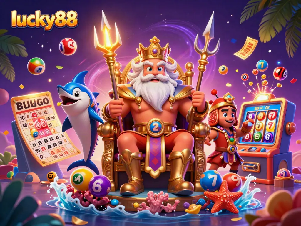 Engage with lucky88 at a vibrant online casino featuring dynamic characters and exciting game elements.
