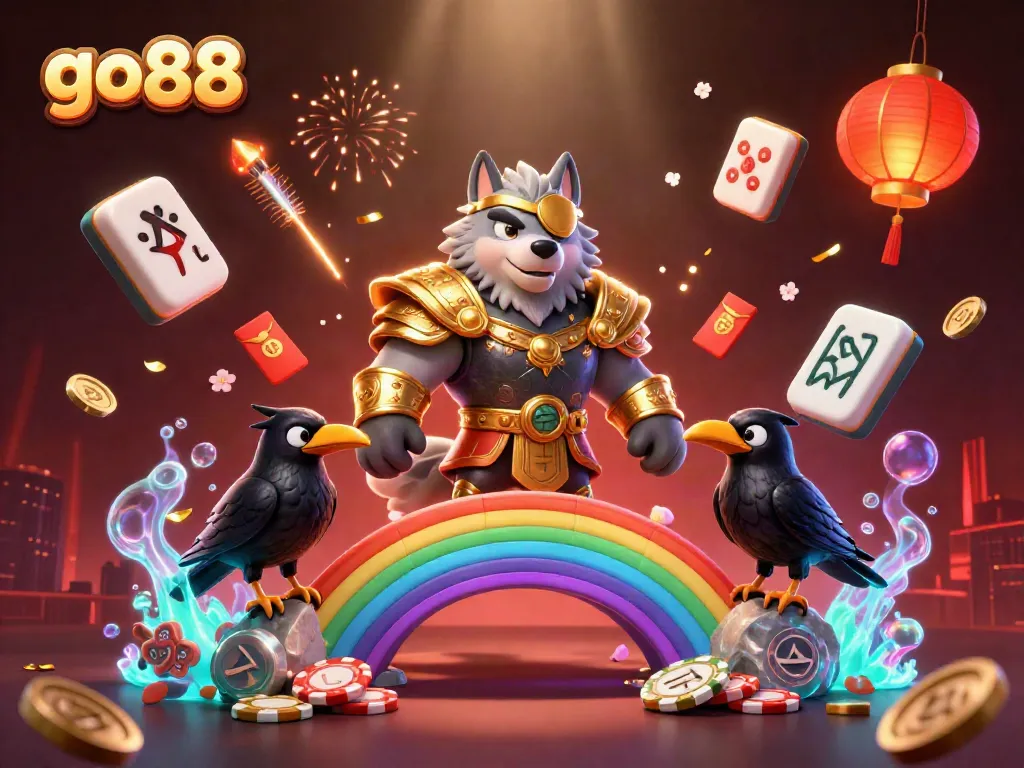 Engage in thrilling gaming experiences at go88 with stunning casino-themed illustration.