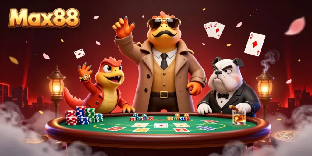 Experience dynamic gaming excitement at Max88 with raptors sneaking into a VIP lounge.