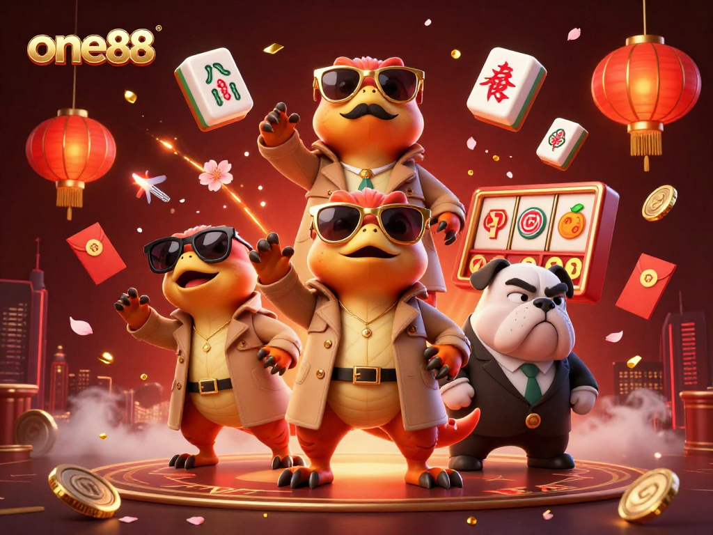 Experience excitement at one88 as cartoon raptors attempt entry into a VIP casino lounge with dynamic gambling elements.