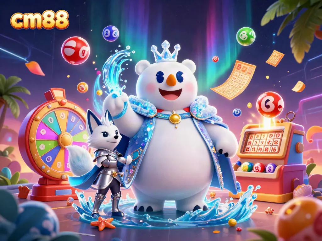 Celebrate wins at cm88 with vibrant lottery elements and enchanting characters in this immersive gaming scene.