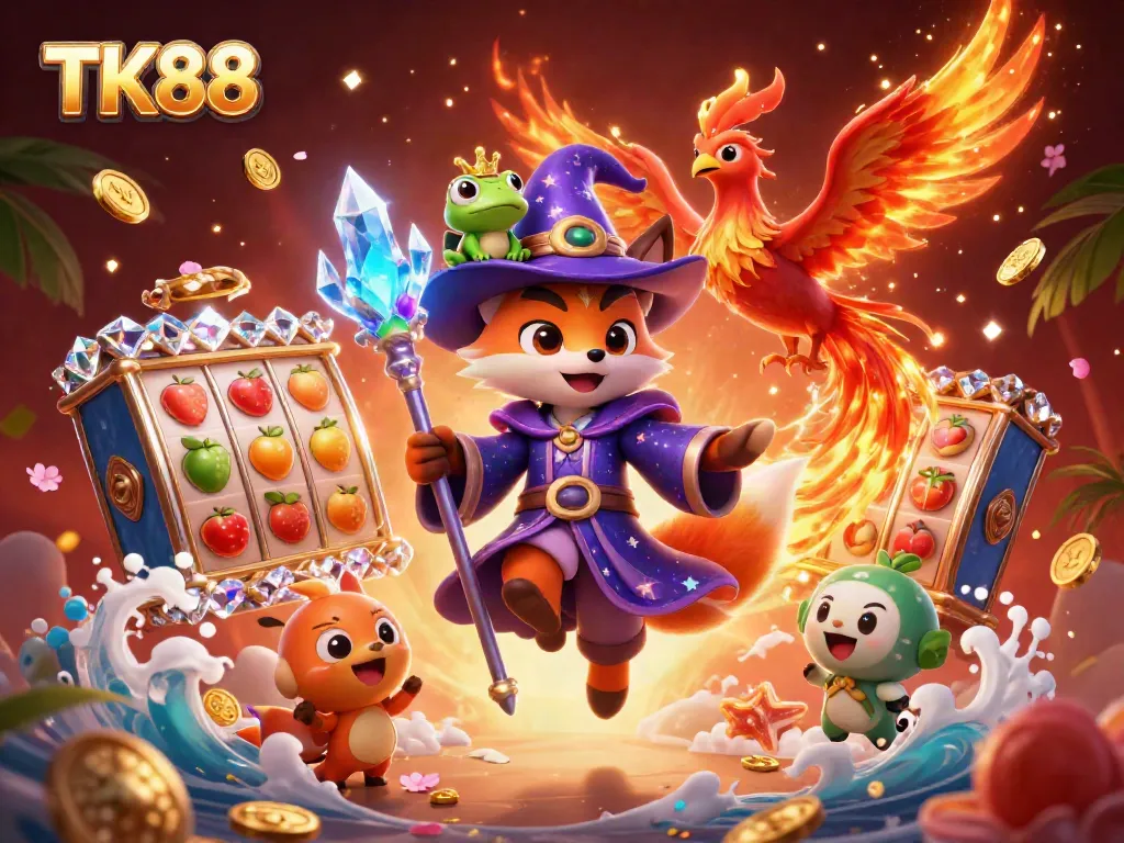 Engage in thrilling gameplay with TK88's dynamic slots and vividly animated characters.