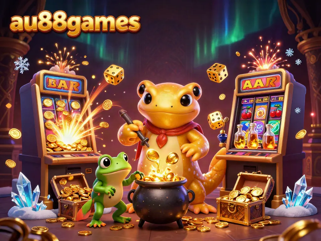 Engage with winning opportunities at au88games, featuring vibrant 3D casino elements bursting with energy.