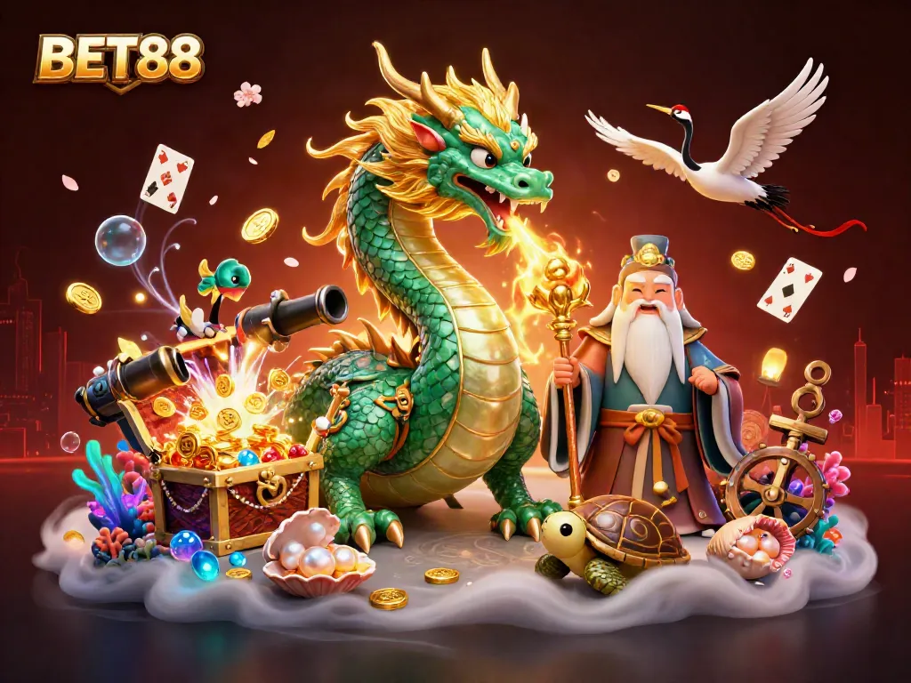 Khám phá bảng slot hấp dẫn BET88 với rồng ngọc bích và rùa thông thái.
