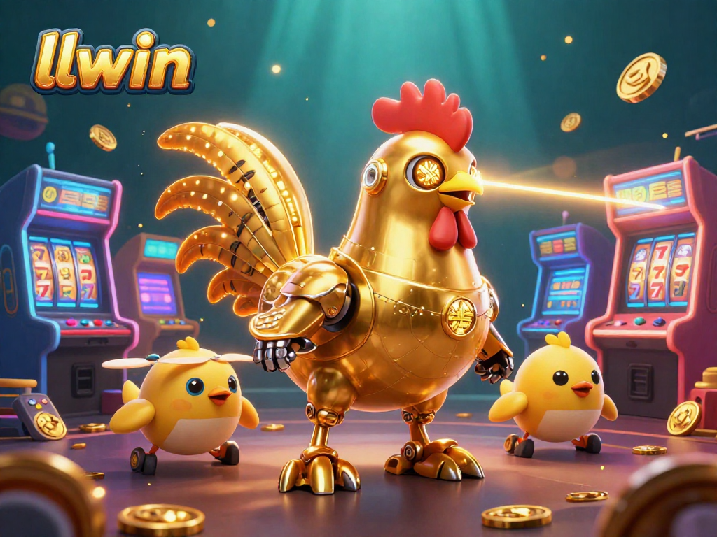 Experience thrilling gameplay with llwin's vibrant casino illustration featuring dynamic characters and classic game elements.