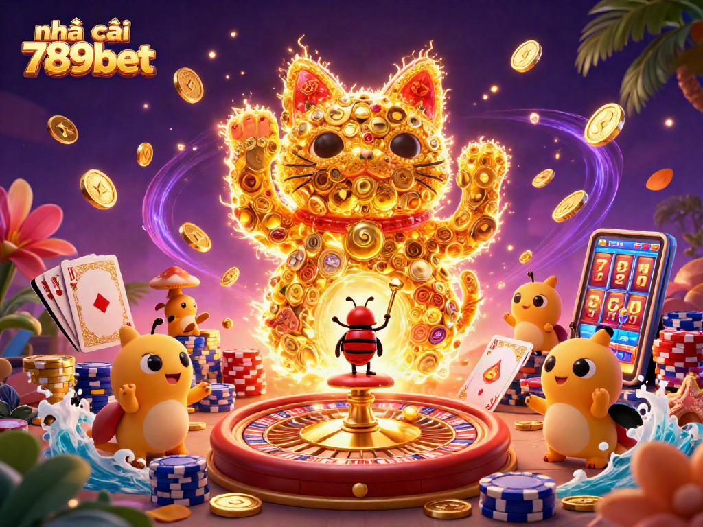Experience the thrill at nhà cái 789bet with a vibrant 3D casino illustration showcasing rich gaming elements.
