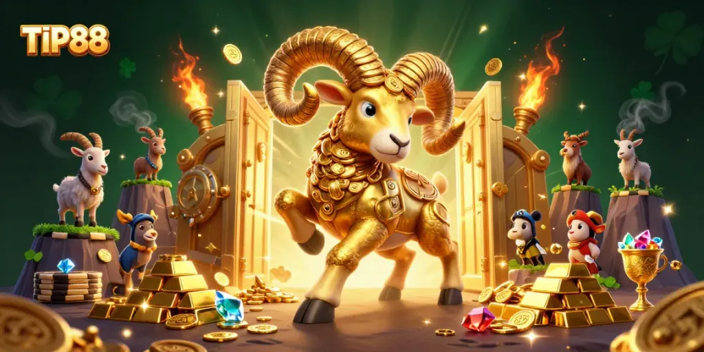 Experience TIP88's thrilling gambling scene featuring rich golden elements and dynamic action.