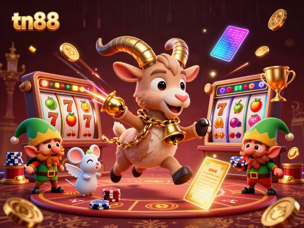 Experience the thrill of tn88 casino with Krampus and elves in a vibrant holiday scene.