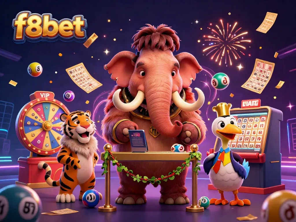 Experience excitement at f8bet with vibrant characters in a lively casino setting.