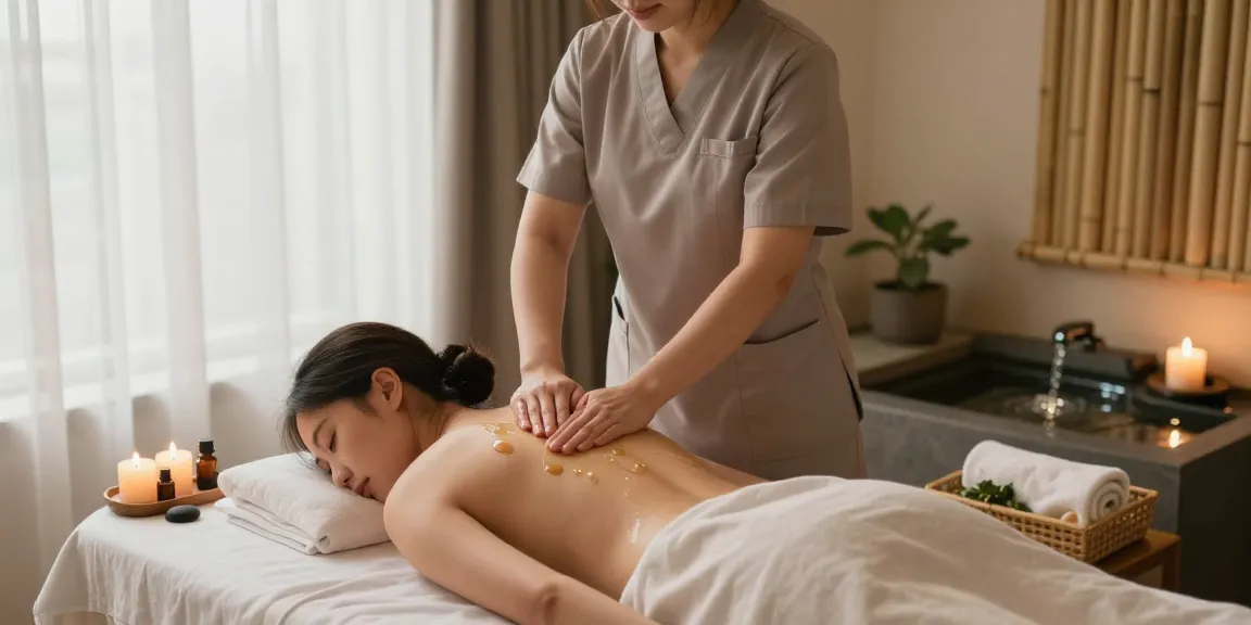 Experience a calming 일산출장마사지 in a tranquil spa setting with soothing oils and natural elements.