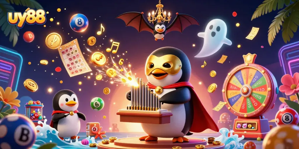 Experience excitement with uy88 as the phantom penguin orchestrates a casino extravaganza!