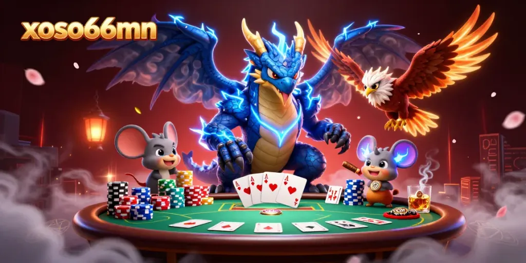 Experience the thrilling world of xoso66mn with dynamic poker champions and vibrant game elements.