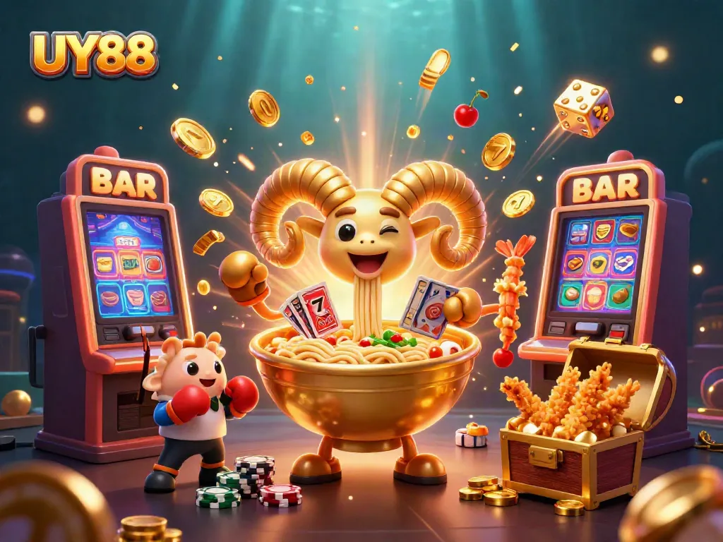 Engage with UY88’s exciting gaming atmosphere featuring vibrant characters and a dynamic casino scene.