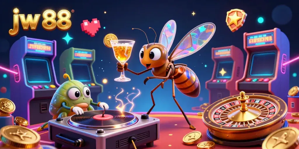 Experience thrilling gameplay with jw 88 as a live mosquito casino mascot amidst dynamic game elements.