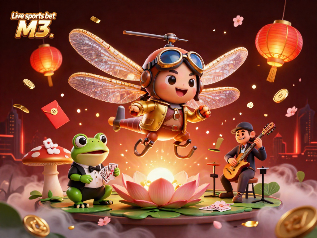 Engage in thrilling bets at Live sports bet M3 . featuring a dynamic casino scene with colorful game elements.