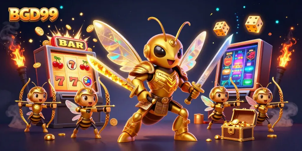 Experience excitement at BGD99, with golden hornet samurai showcasing thrilling casino gaming action.