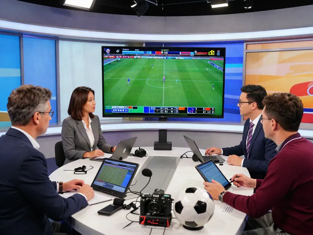 Expert analysts discussing cakhiatv football predictions in sports studio